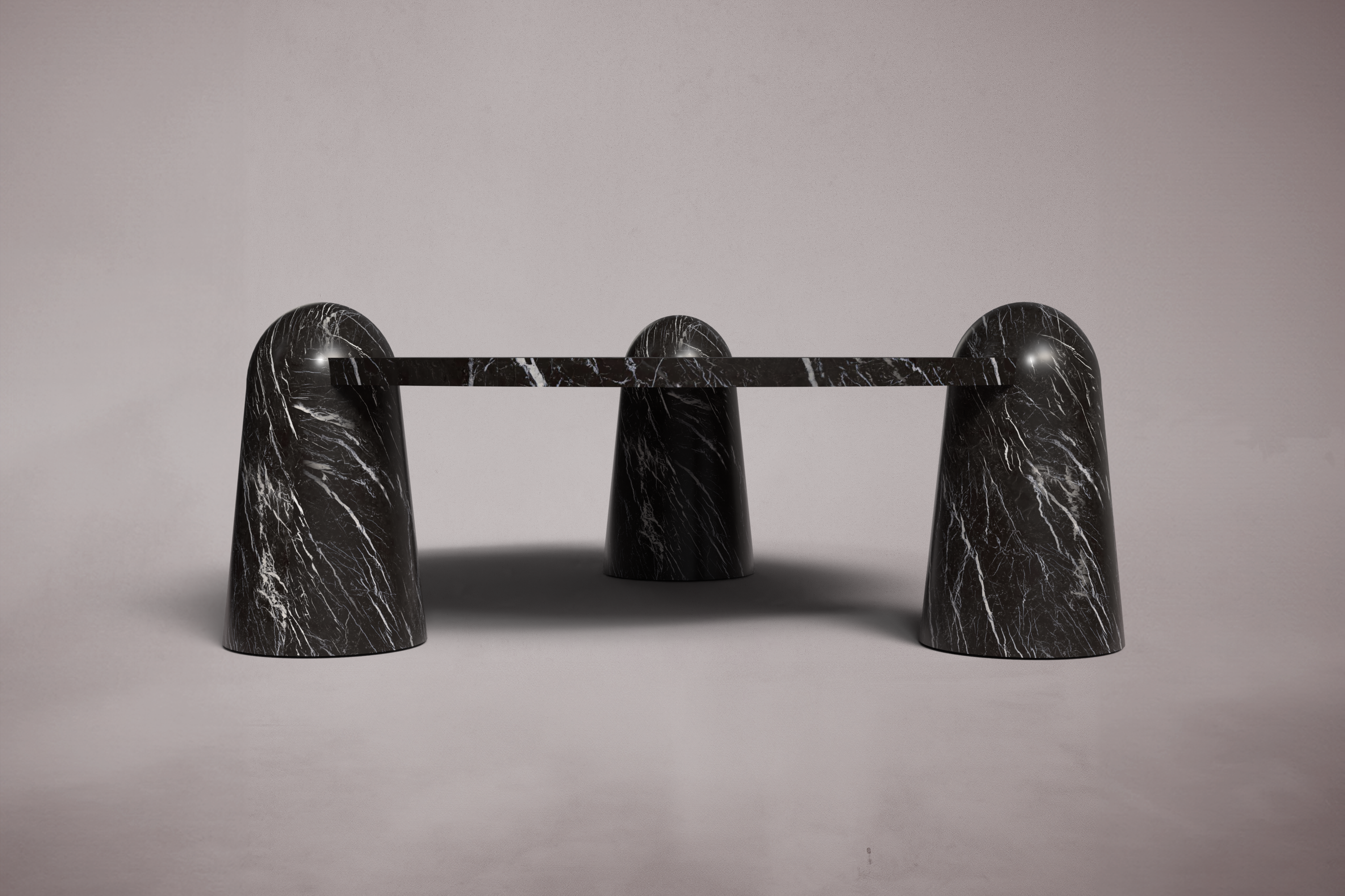 Bonna Alexander Black Marble Round Coffee Table