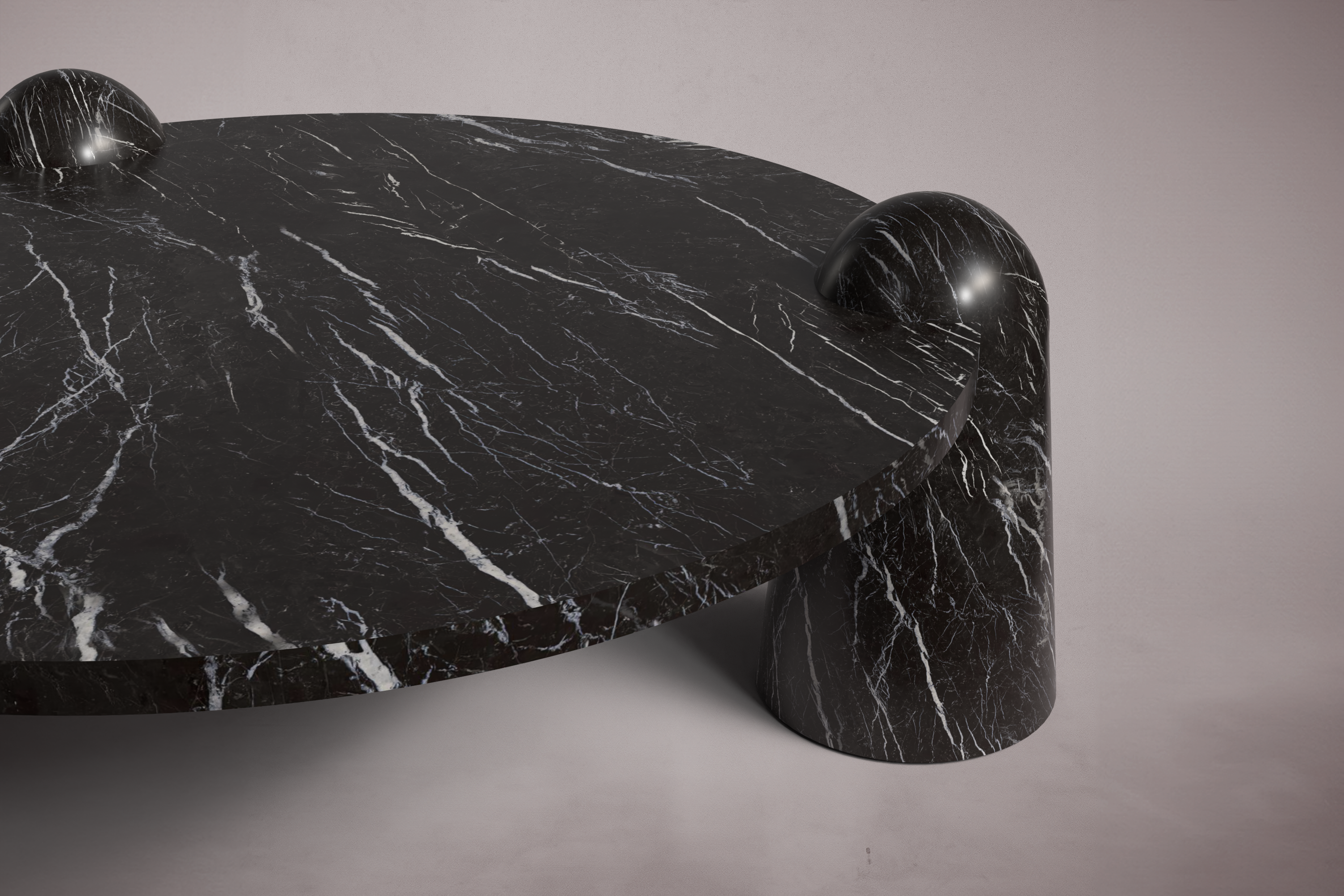 Bonna Alexander Black Marble Round Coffee Table