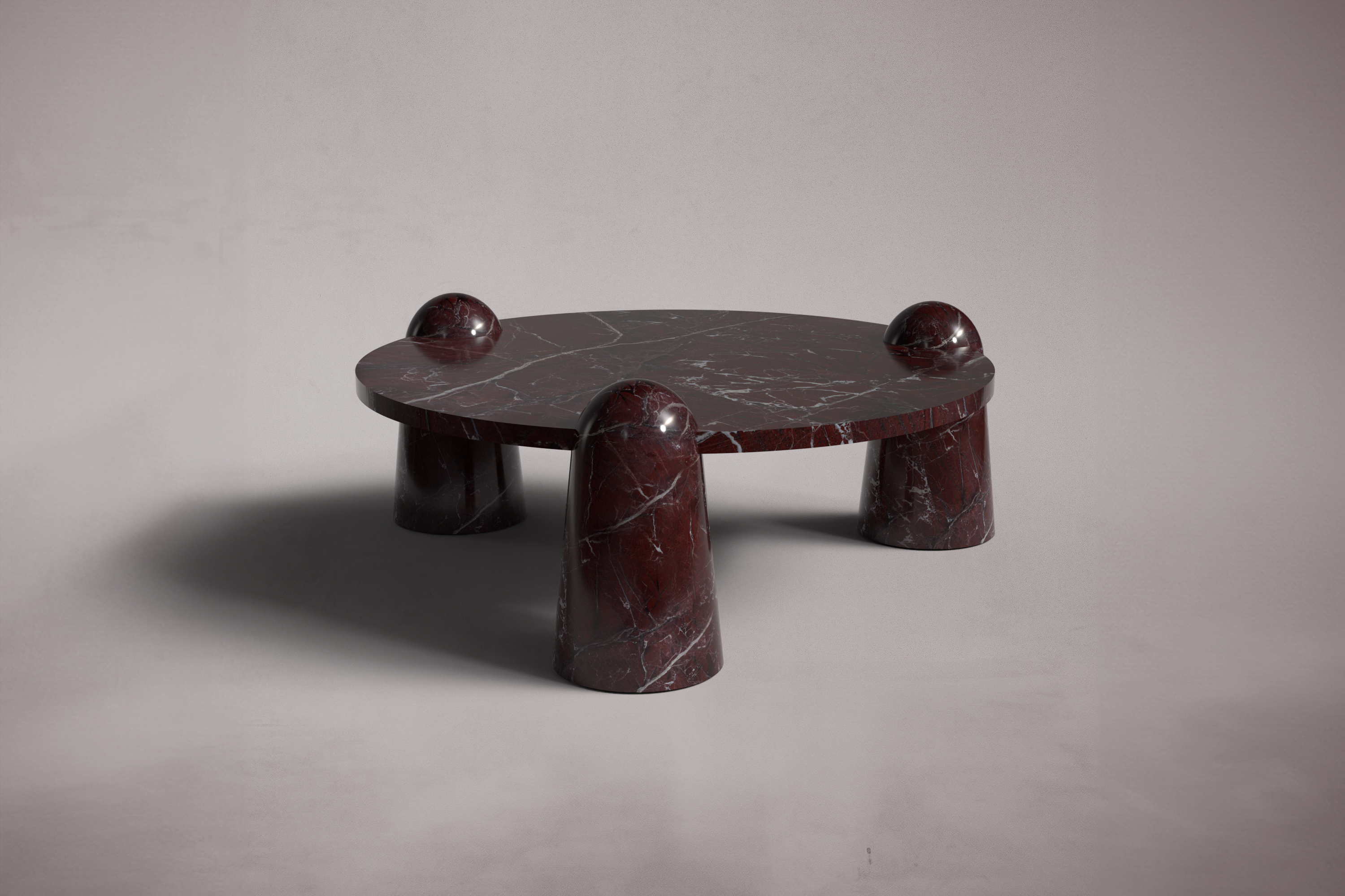 Bonna Rosso Levanto Marble Round Coffee Table