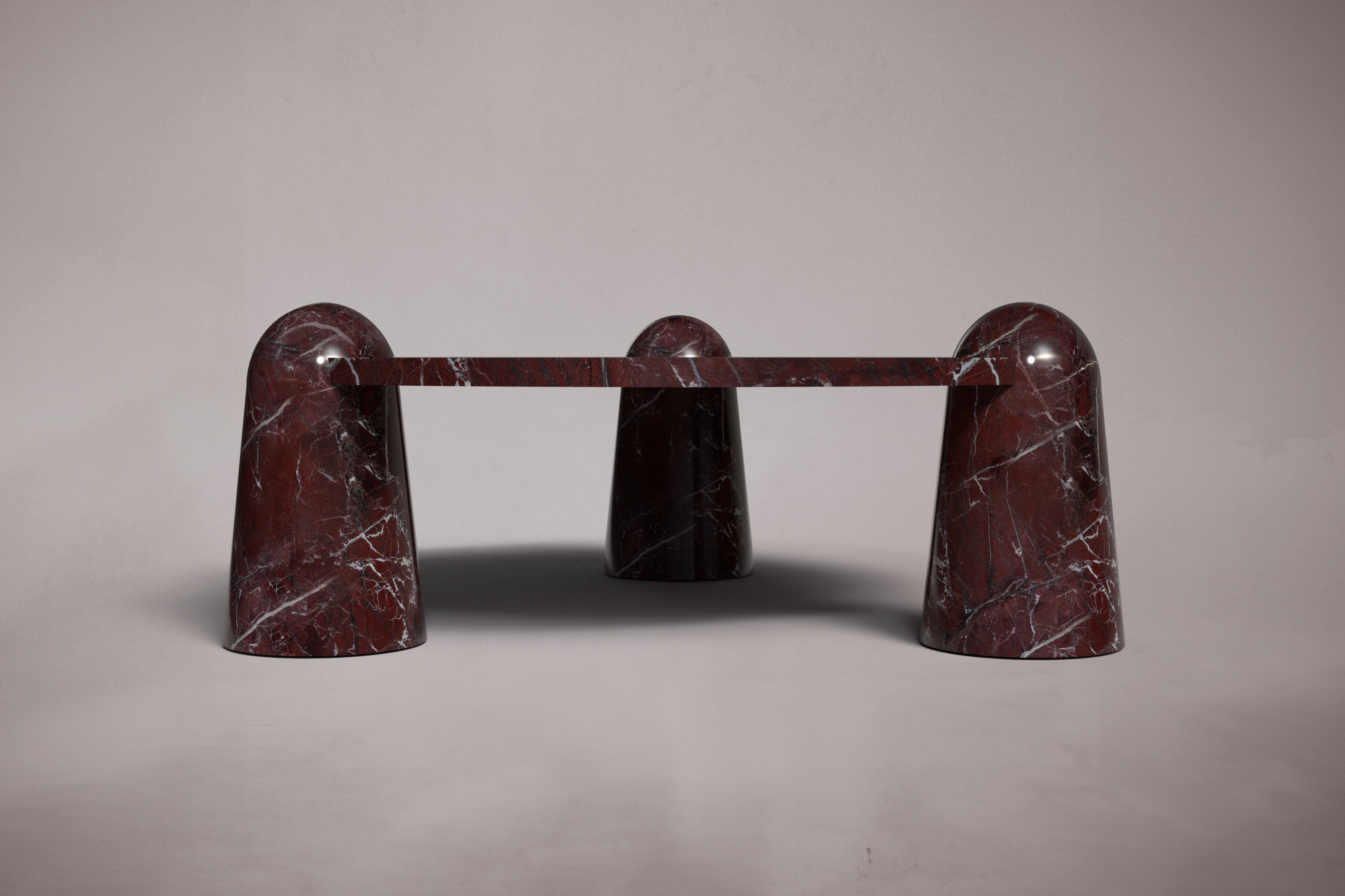 Bonna Rosso Levanto Marble Round Coffee Table