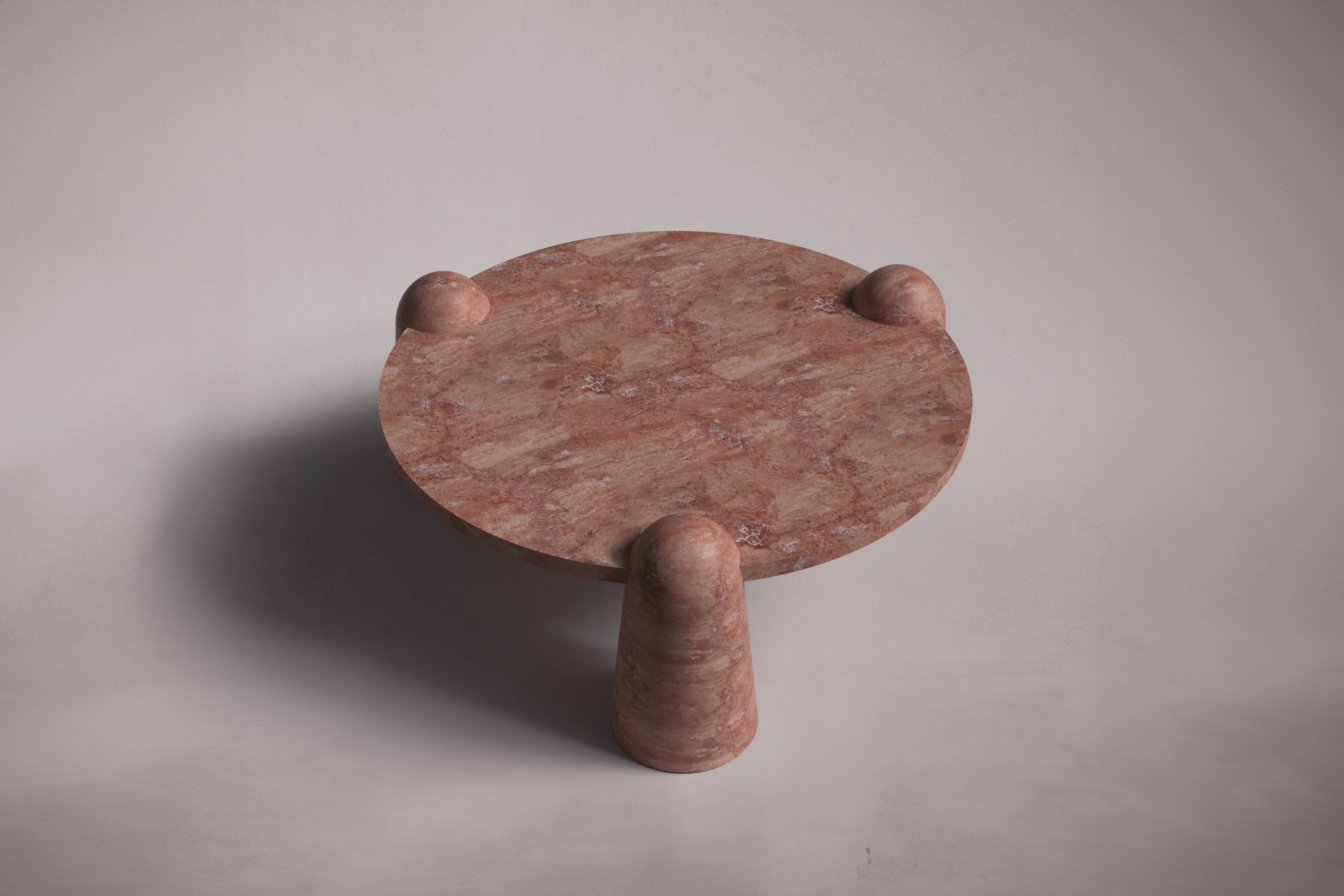 Bonna Red Travertine Round Coffee Table
