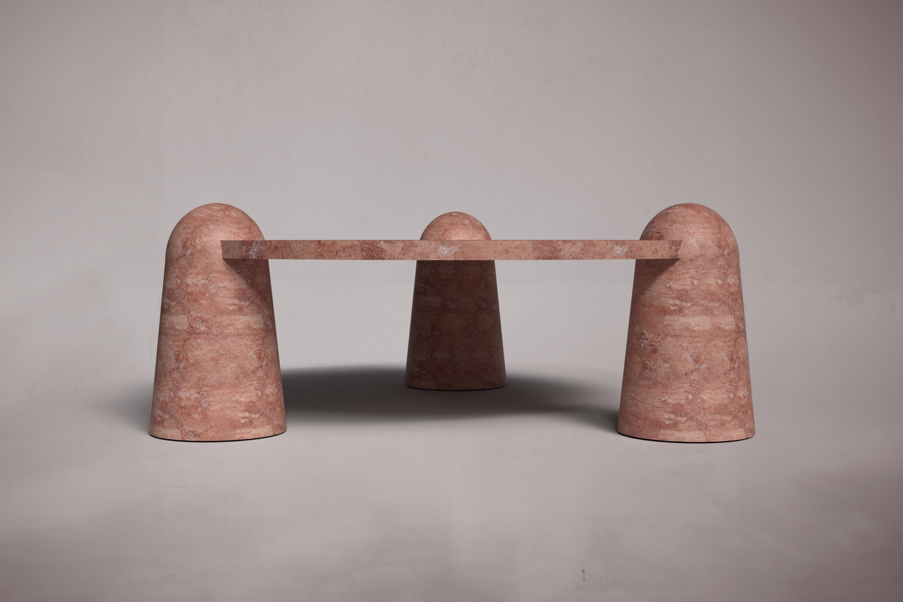 Bonna Red Travertine Round Coffee Table