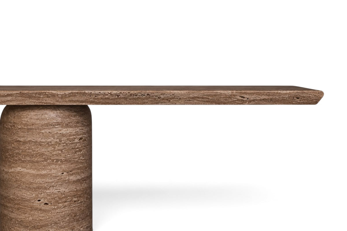 noche travertine console table. travertine console table. noche travertine hall table. noche travertine entry table. noche travertine entryway table. noche travertine hallway console table. noche travertine entry console. custom travertine console table.