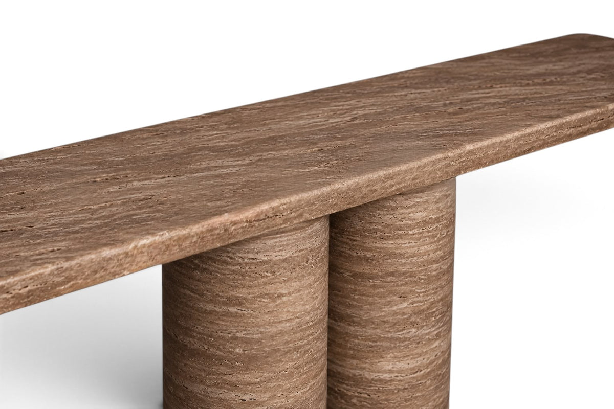 noche travertine console table. travertine console table. noche travertine hall table. noche travertine entry table. noche travertine entryway table. noche travertine hallway console table. noche travertine entry console. custom travertine console table.