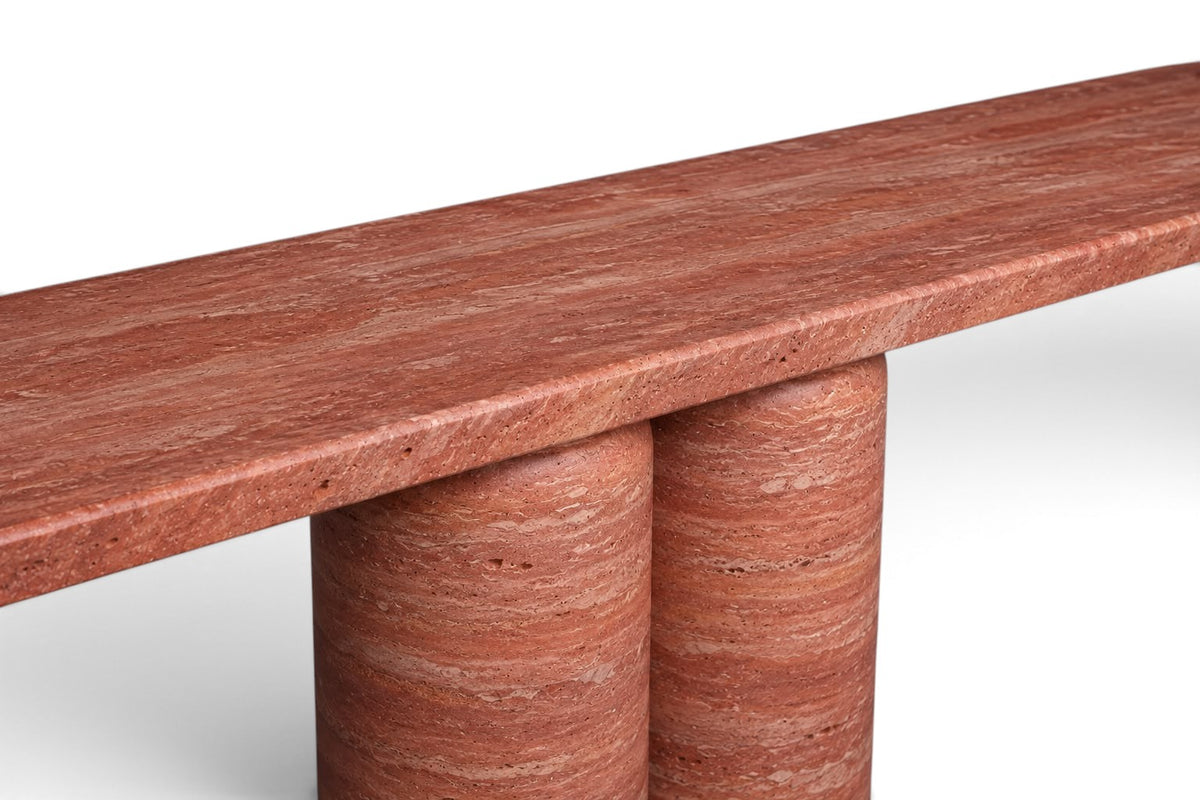 red travertine console table. travertine console table. red travertine hall table. red travertine entry table. red travertine entryway table. red travertine hallway console table. red travertine entry console. custom travertine console table.