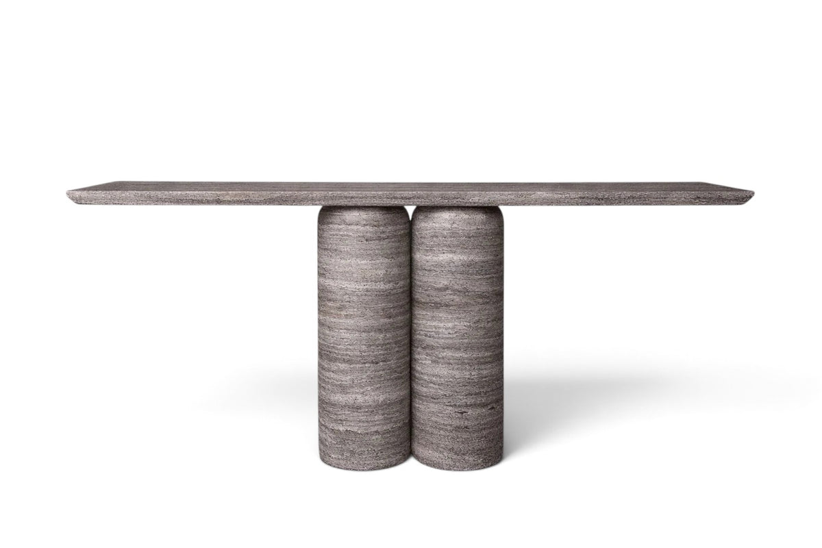 silver travertine console table. travertine console table. silver travertine hall table. silver travertine entry table. silver travertine entryway table. silver travertine hallway console table. silver travertine entry console. custom travertine console table.