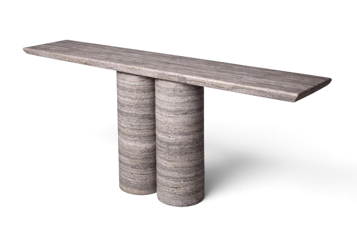silver travertine console table. travertine console table. silver travertine hall table. silver travertine entry table. silver travertine entryway table. silver travertine hallway console table. silver travertine entry console. custom travertine console table.