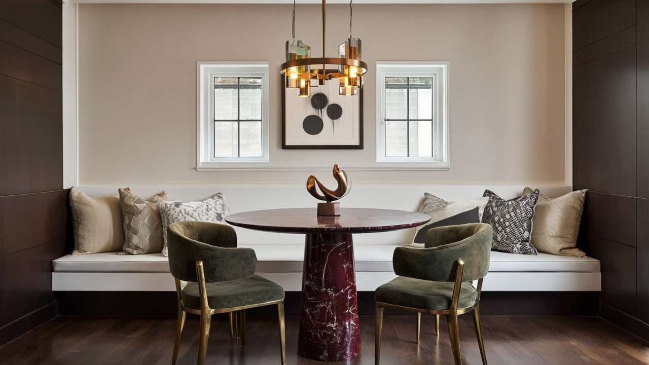 Essence Red Marble Round Table