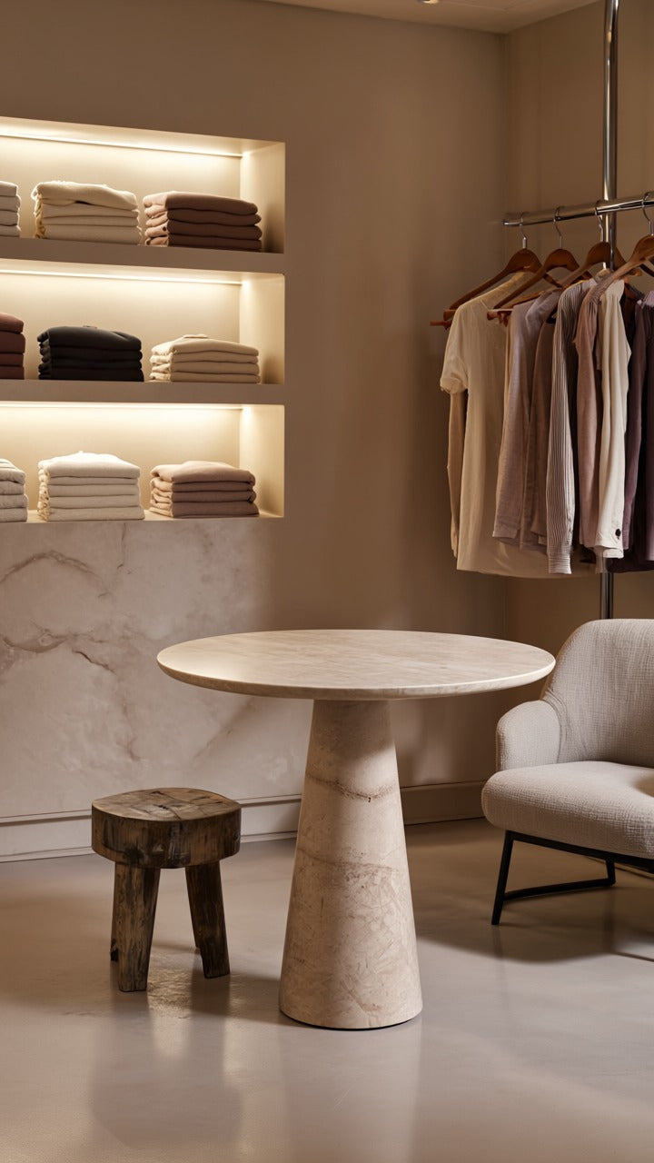 Essence Travertine Round Table