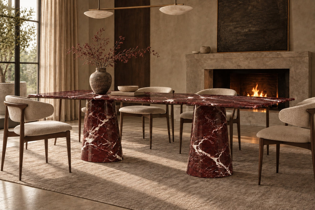 red marble dining table. rectangular red marble dining table. red marble table. red marble living room table. marble dining table. custom red marble dining table. custom marble dining table. 