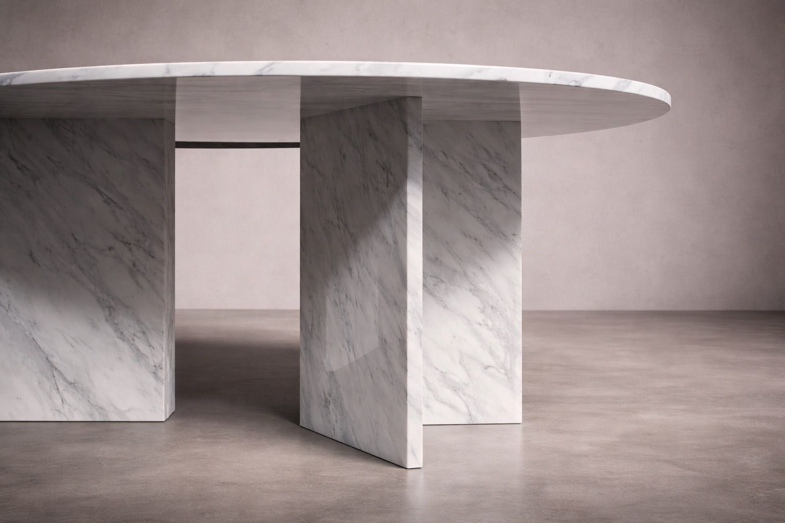 Hilda Oval Italian Carrara Marble Dining Table