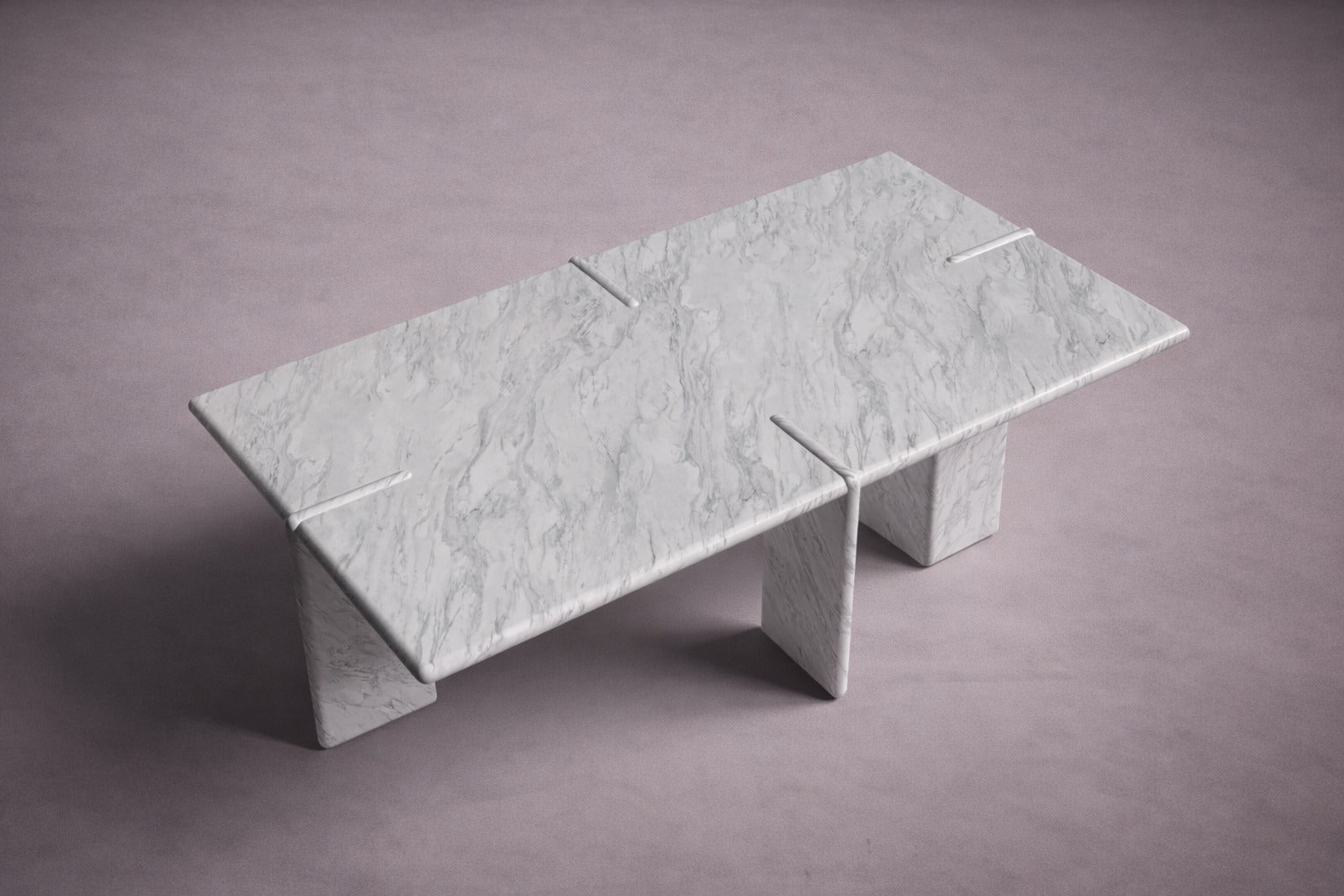 Luna Rechteckiger Alexander Schwarzer Marmor Couchtisch