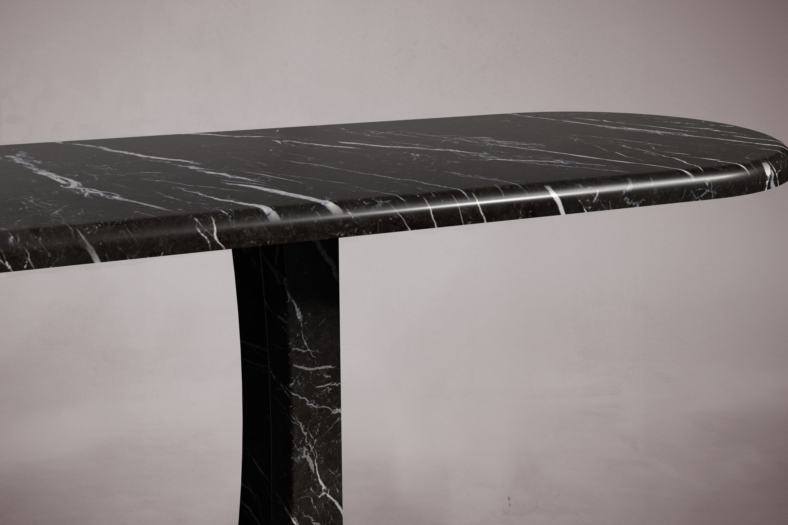 Manchot Alexander Black Marble Console Table
