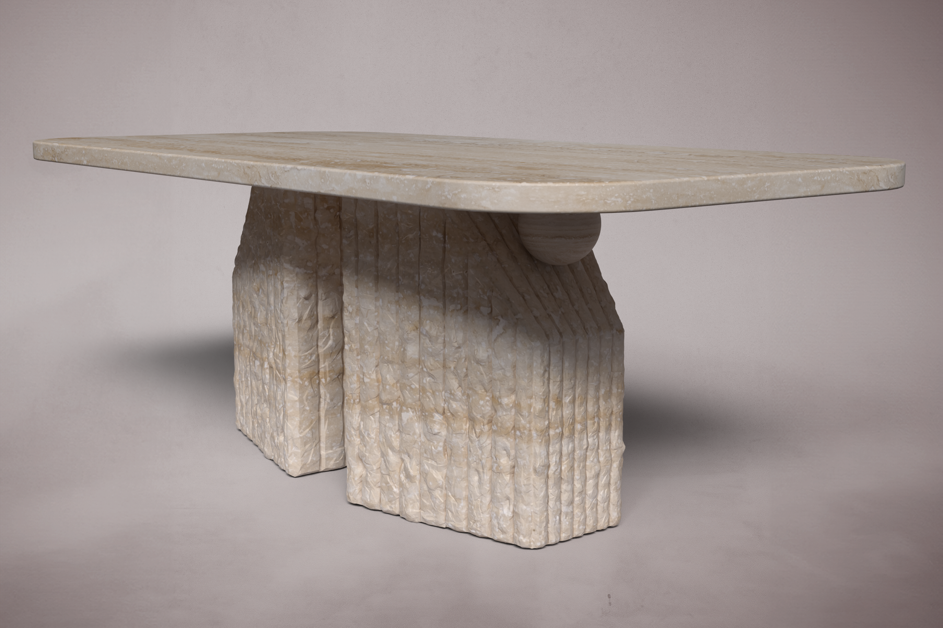 Nida Travertine Dining Table