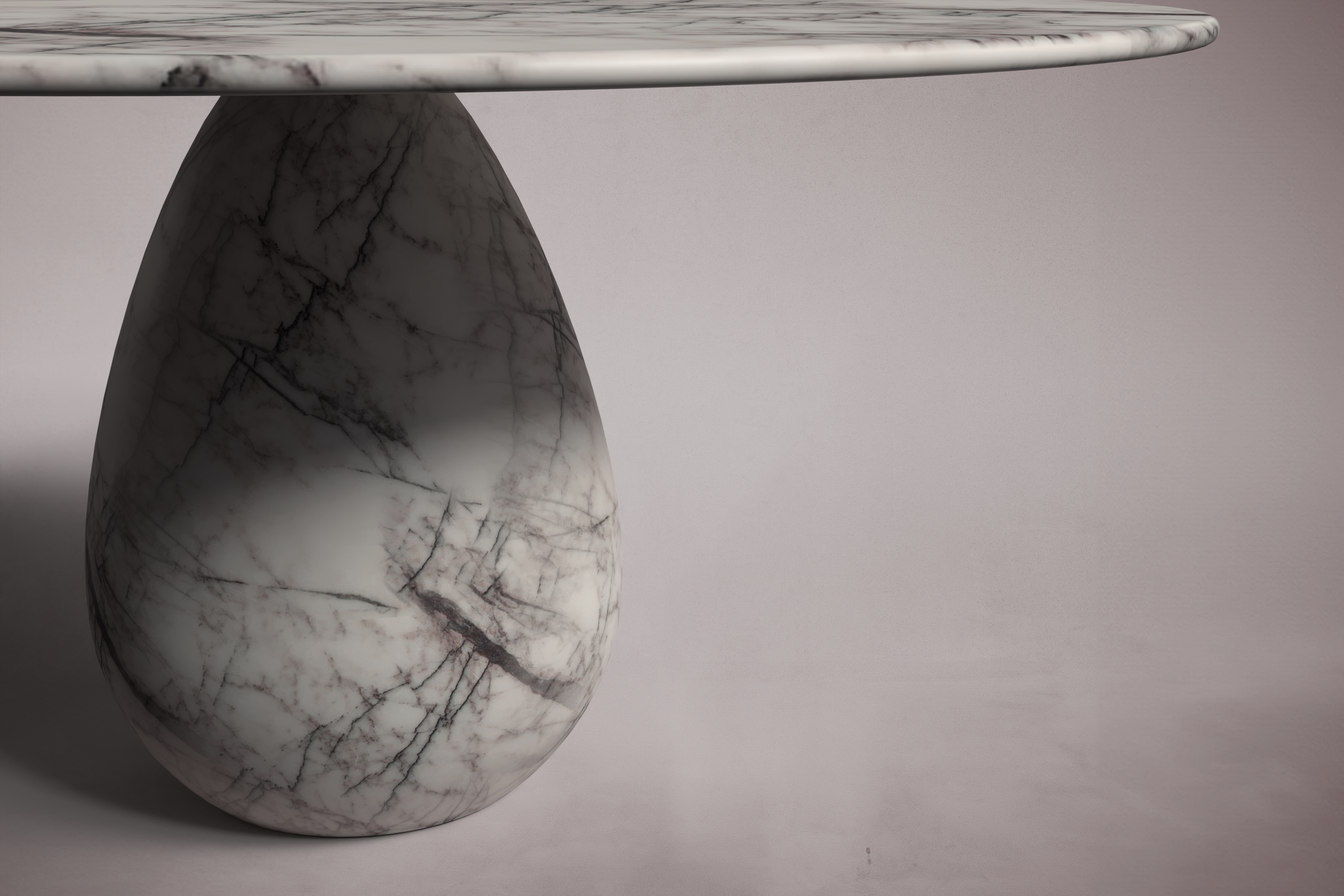 Pearl Lilac Marble Round Dining Table