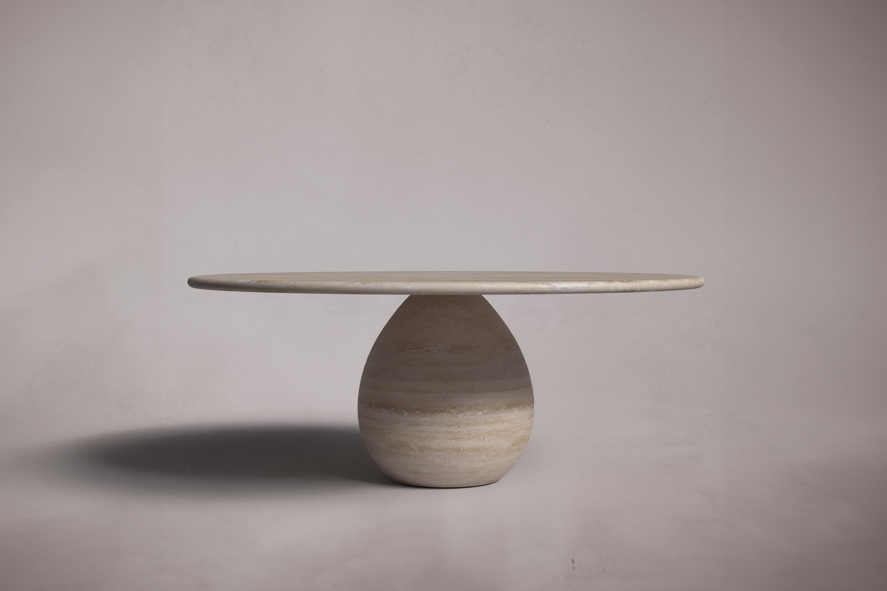 Pearl Noche Travertine Round Coffee Table