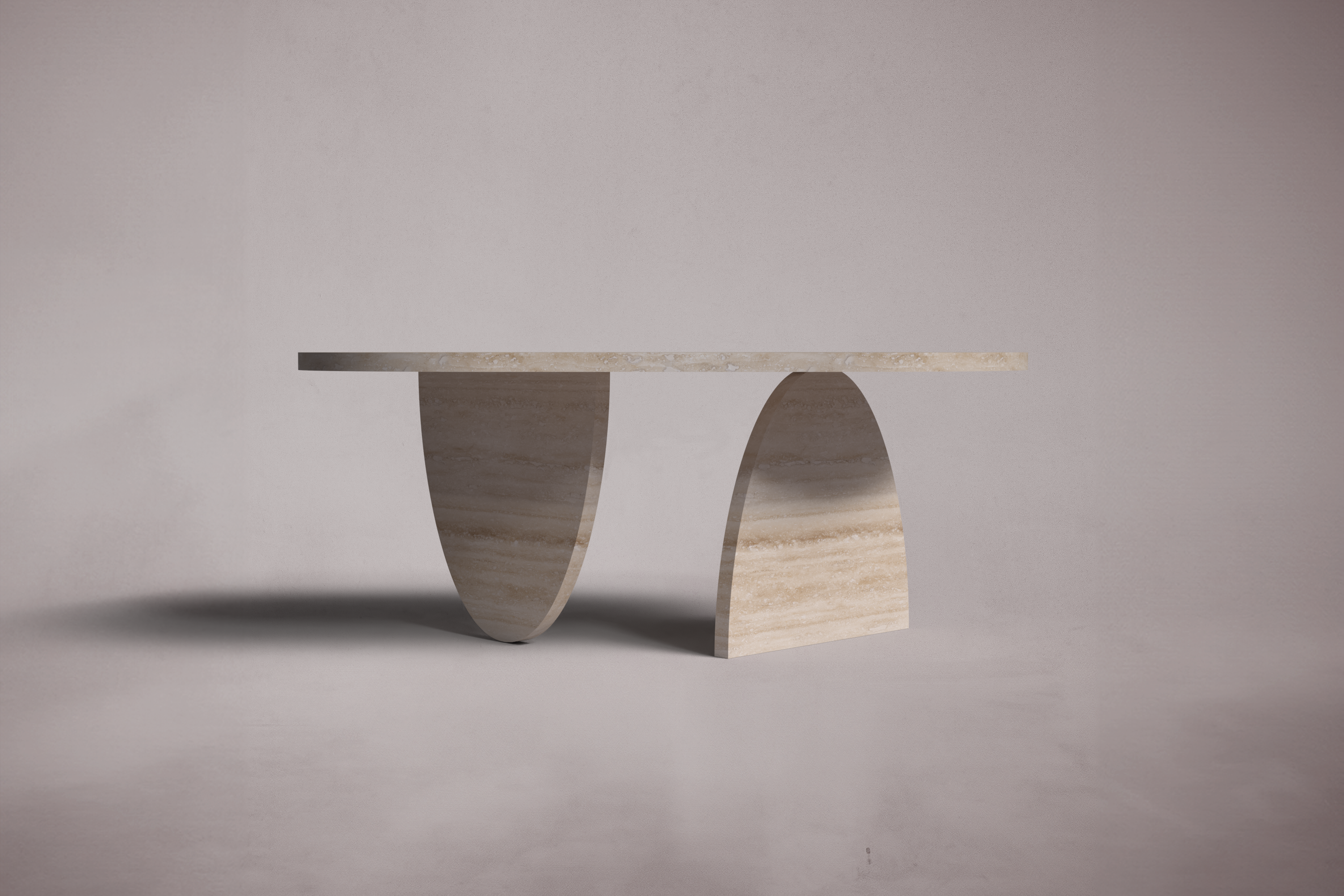 Pilar Travertine Oval Coffee Table