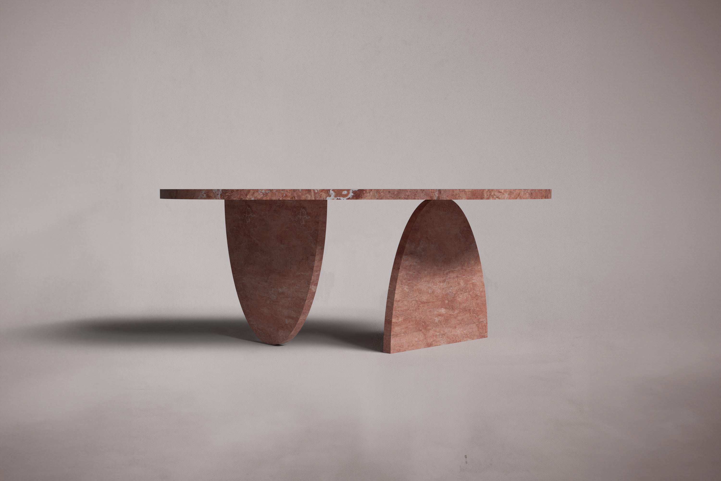 Pilar Red Travertine Oval Coffee Table