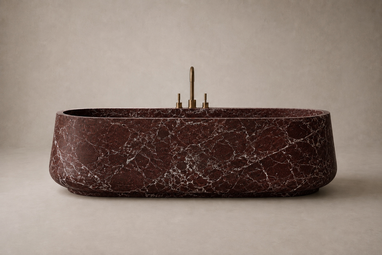 Freestanding marble bathtub with sculptural oval silhouette for luxury bathrooms. Custom marble bathtub in a refined freestanding design. Luxury freestanding marble bathtub handcrafted from natural stone. Bespoke marble bathtub with soft curved form for high end bathrooms. Custom freestanding marble bathtub for luxury interior design projects. Handcrafted marble bathtub with minimalist architectural silhouette
