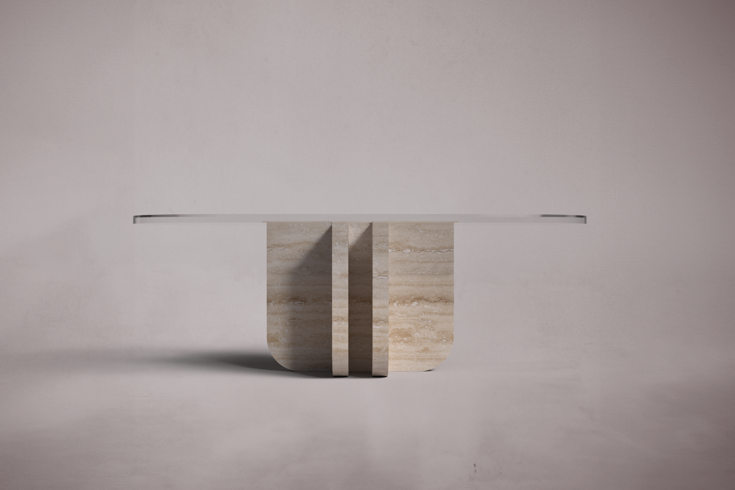 Valery Travertine Oval Coffee Table