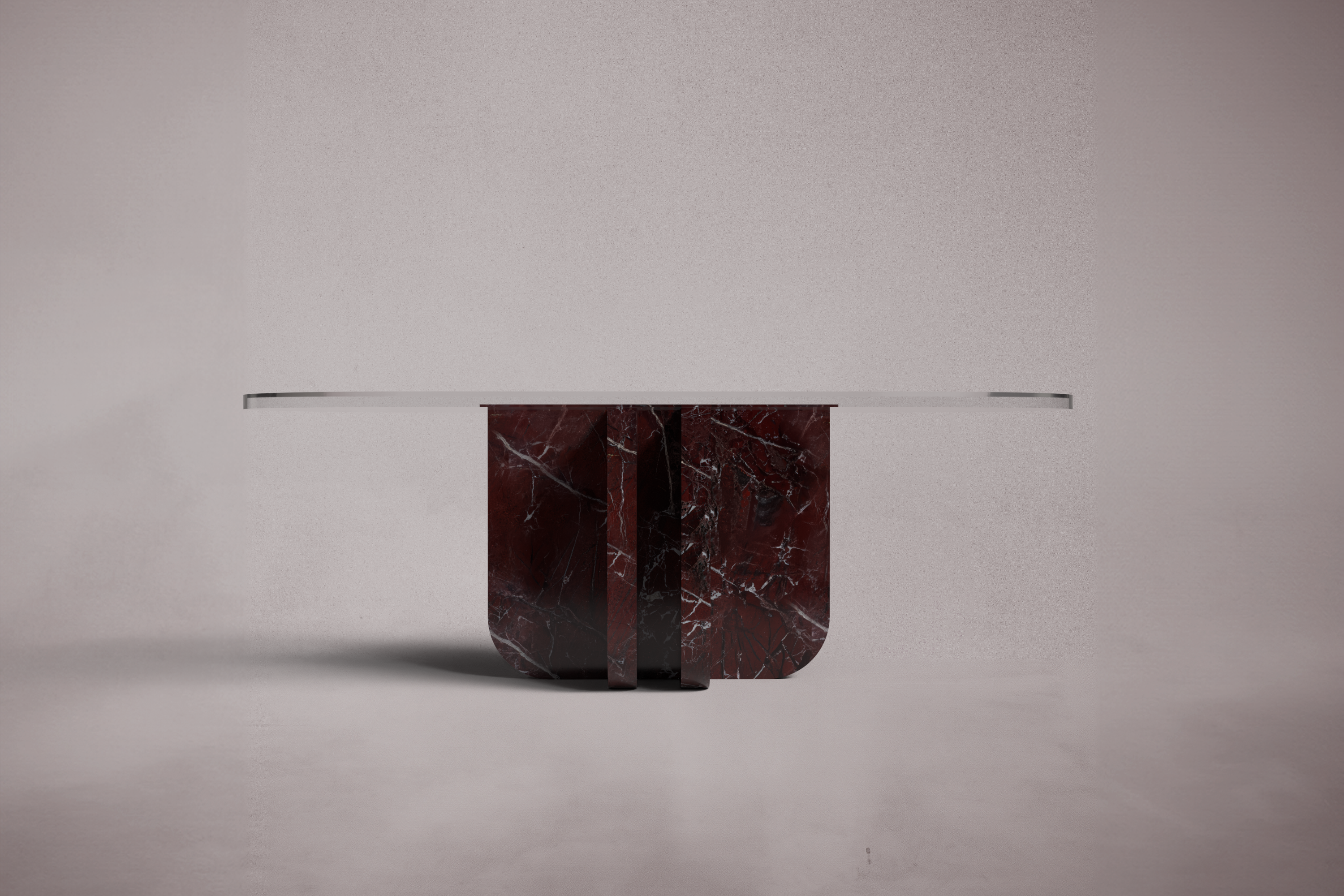 Valery Red Marble Oval Coffee Table