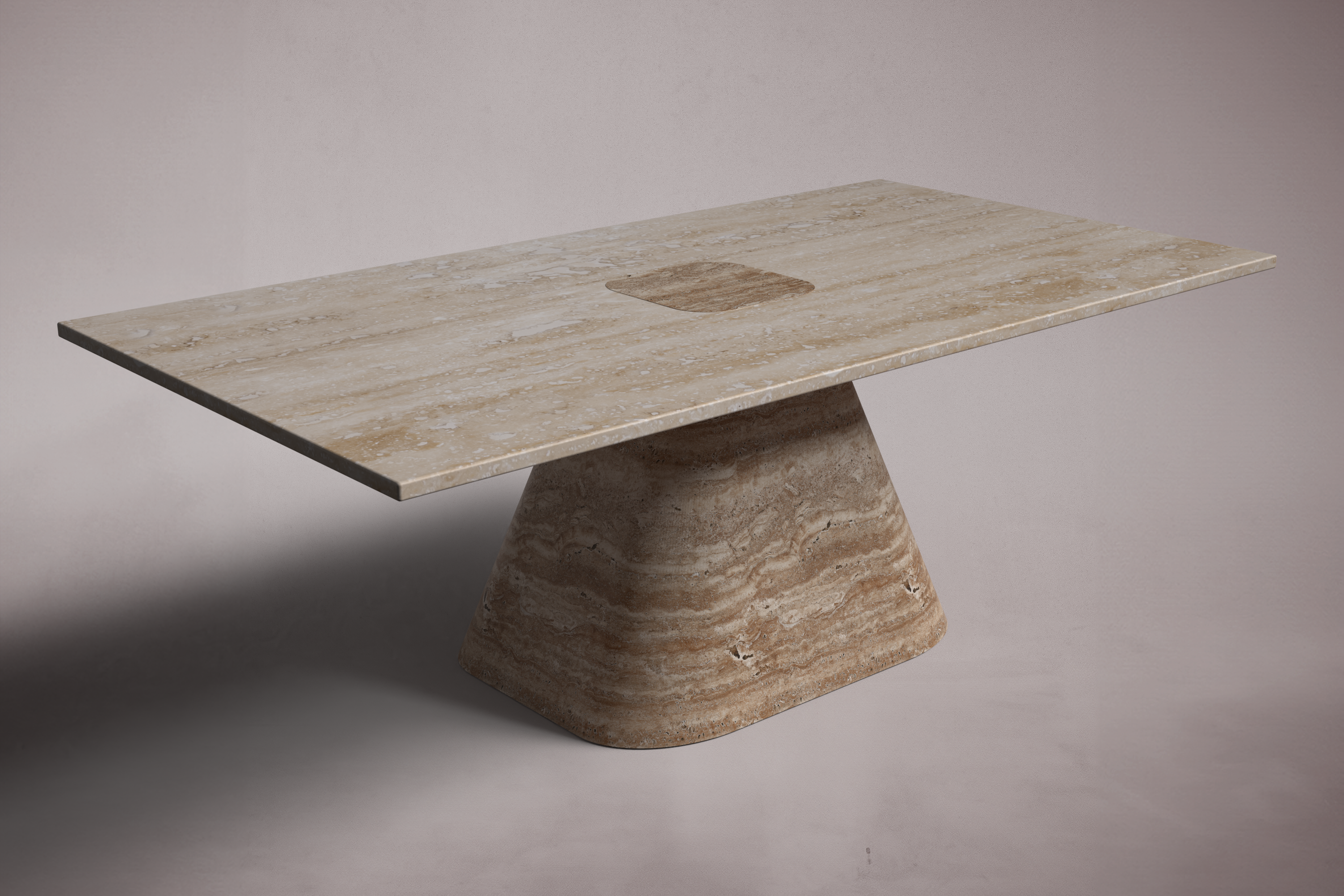 Vivian Rectangular Travertine Dining Table
